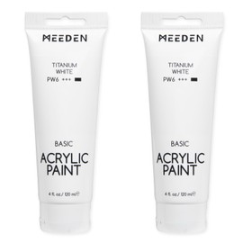 MEEDEN Titanium White Acrylic Paint, Heavy Body, Large Valume 2 x 120ml/2 fl oz