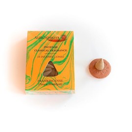 Auroshikha Marbling Incense Cones - Frankincense (3 Packs - 42 Cones)