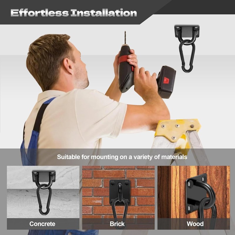 JUTOSU Ceiling Hook Pad Eye Plate Rectangular Eye Plate Wall