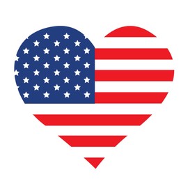 American Flag Temporary Tattoos/Perfect for 4th July - Memorial Day - Veterans Day/Patriotic Body Art/Skin Safe/Removable (American Heart 25pk)