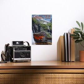 Lantern Press 6x9 Inch Metal Sign, Glacier National Park, Montana, Going-To-The-Sun Road