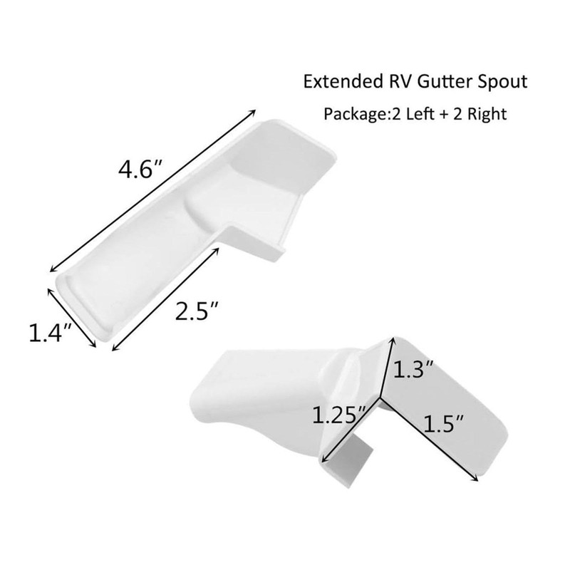 Okiyakusama 2Pcs RV Gutter Spout Protector Reduce Black Streaks RV
