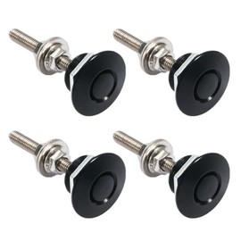 kingsea Quick Latch Hood Pins, Release Latch Lock Clip Push Button Bonnet Kit 1.25in/32mm Diameter Universal for Car Bumper Hood License Plate (Black, 4 Pack)