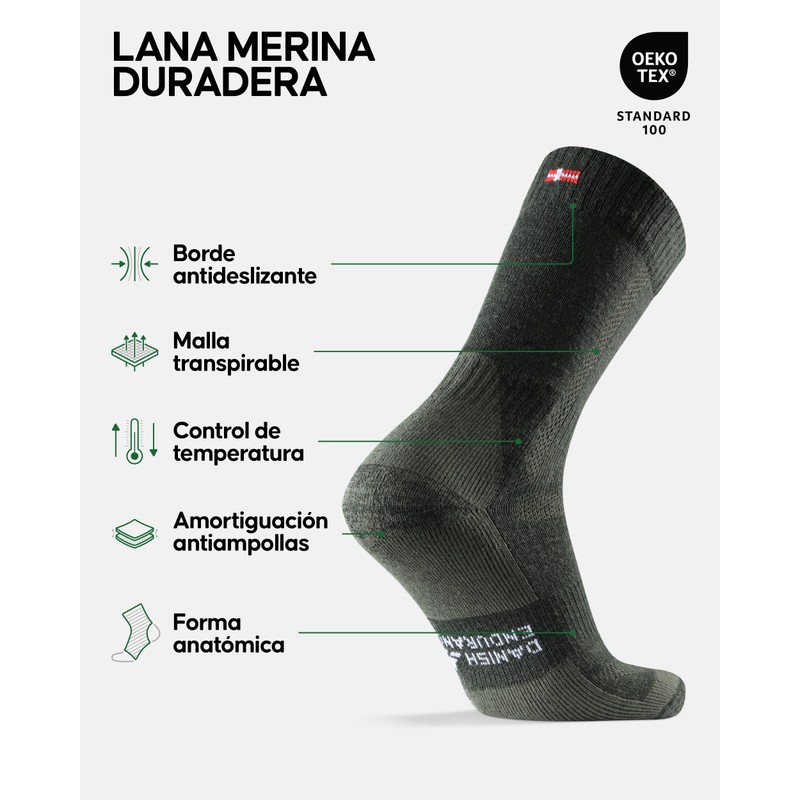 DANISH ENDURANCE Calcetines de Marcha y Senderismo en Lana Merina