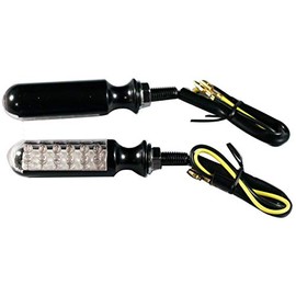 MotorToGo Motorcycle Turn Signal Blinkers,Black CNC LED Turn Signal Indicators Compatible for 2015 Suzuki Boulevard