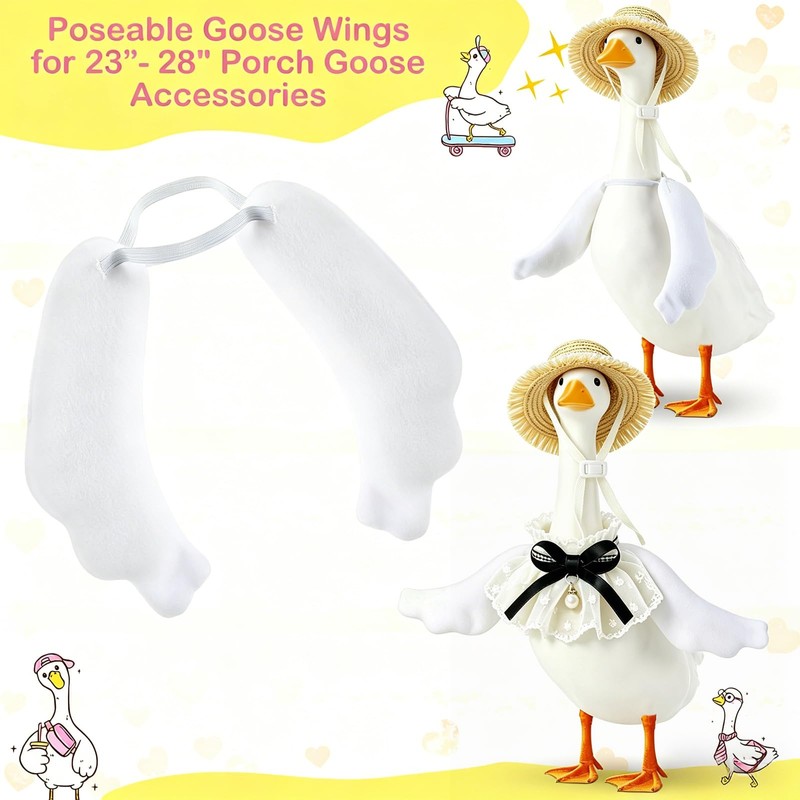 Elegant Lace Summer Porch Goose Outfit for 17/23 Inch Lawn