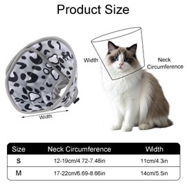 1PCS Cat Cone Collar Cat Cones to Stop Licking Adjustable Anti Scratch Cat Head Cone for Small Cat Dog (Grey, S)