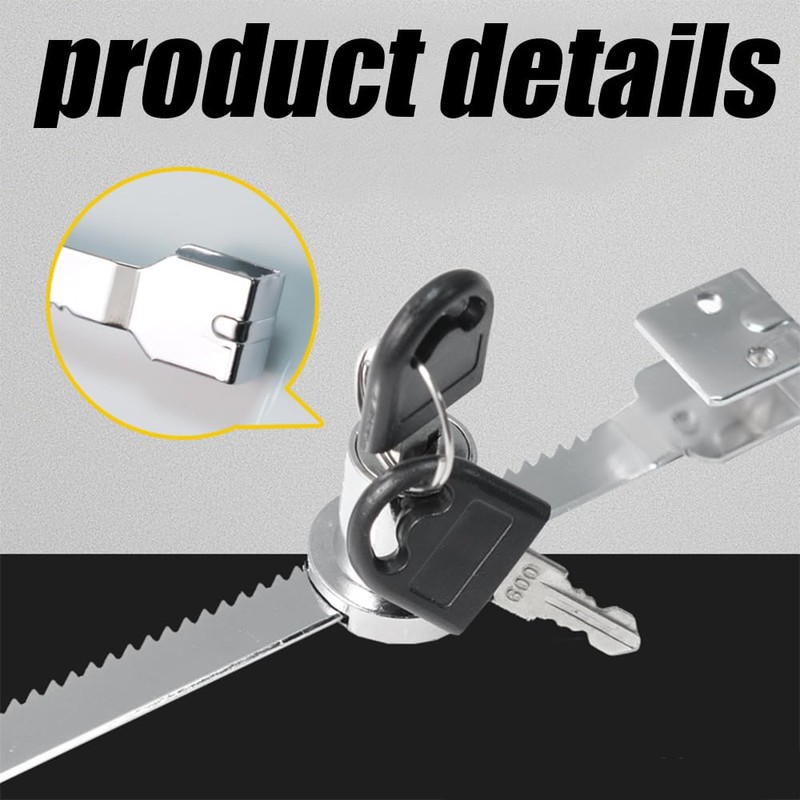 4Pcs Sliding Glass Door Ratchet Lock, Keyed Alike Showcase Display