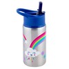 Stephen Joseph Stainless Steel Water Bottles, 18 OZ, Straw lid,