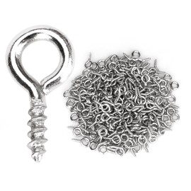 Aovchei Eye Screws, 500PCS 0.39 Inches Heavy Duty Metal Screw Hooks, Self Tapping Eye Bolts, Indoor & Outdoor for Hanging Artwork