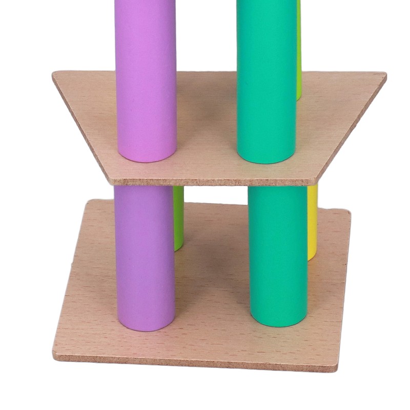 Wooden Tower Stacking Game Wooden Montessori Building Blocks Educational Desktop