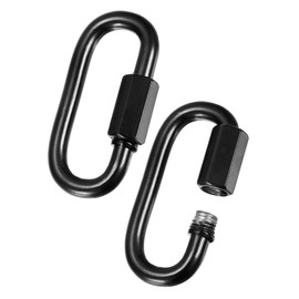 M METERXITY 2-Pack Chain Quick Links, M6 Electroplated Iron 2.28 Inch Heavy Chain Connector Link for Traveling Equipment/Hiking/Hammock Hanging, 33Lbs Weight Capacity Screw Locking Clips