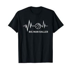 Big Man Baller Basketball Heartbeat with Ball T-Shirt