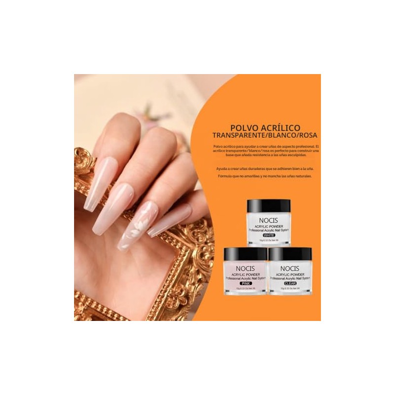 YUMTTY Kit de uñas acrílicas, Polvo acrílico, líquido acrílico, monómero