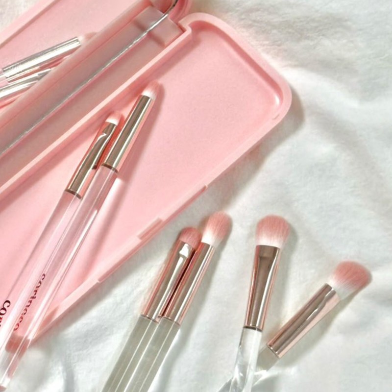 Coringo [Corinco] Portable eye brush set 6 pcs pink pocket