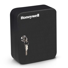 Honeywell Safes & Door Locks - 24 Hooks Small Key Box for Office - Durable Metal Key Lock Box Keeps your Keys Safe - Scratch Resistant Key Holder Box Comes with 2 Entry Keys - 0.07 CU - Black - 6105