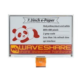 waveshare 7.3inch e-Paper (G) Raw Display Compatible with Raspberry Pi 4B/3B+/3B/2B/B+/A+/Zero/Zero W/WH/Zero 2W 800 × 480 Resolution SPI Interface Red/Yellow/Black/White Supports Jetson Nano