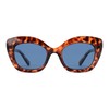 OUWEN Trendy Cat Eye Polarized Sunglasses Ladies Crystal Tortoise Shell