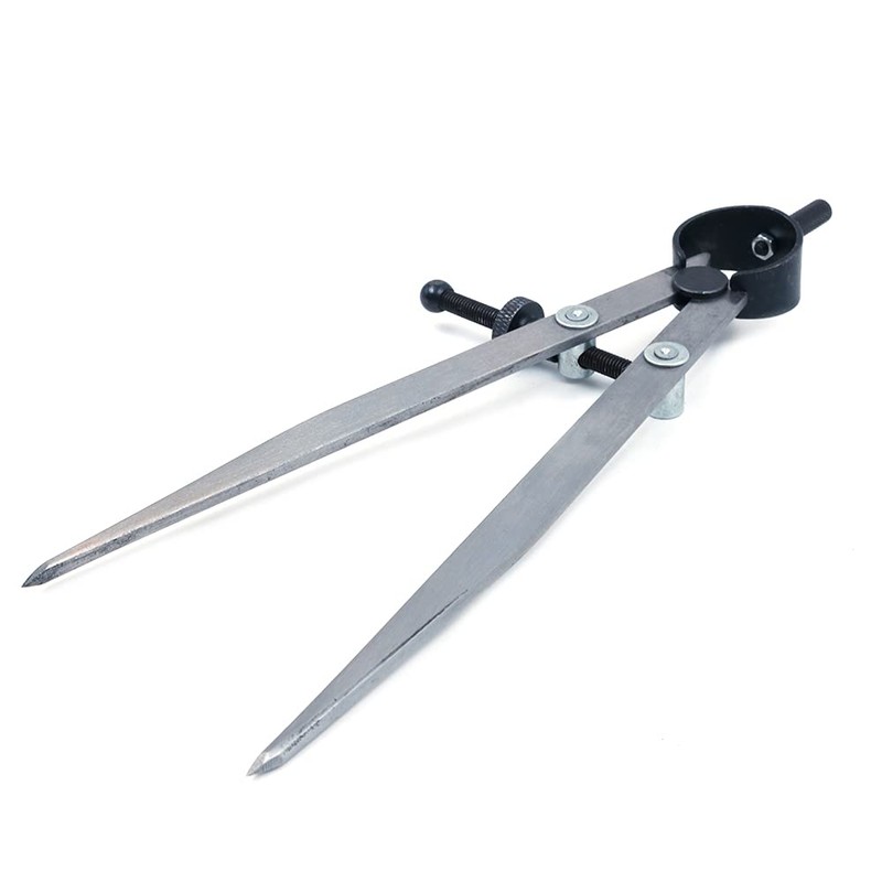 CENPEK 8 Inch Adjustable Lockable Steel Divider Wing Leather Compass