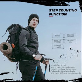 Men's Digital Watch Pedometer Step Counter Watches Compass Military Waterproof Wrist Watch Outdoor Sport Watch Calories LED luminous Stopwatch Alarm Countdown Wristwatch Black Green