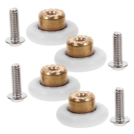 WOONEKY Bathroom Accessories 4pcs Curved Shower Door Roller Replacement Parts for Shower Room Sliding Doors