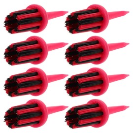 NOLITOY 8pcs Golf Brush Tees Plastic Spike Holder Protection with Cleaning Brush for Golf Training Accessories