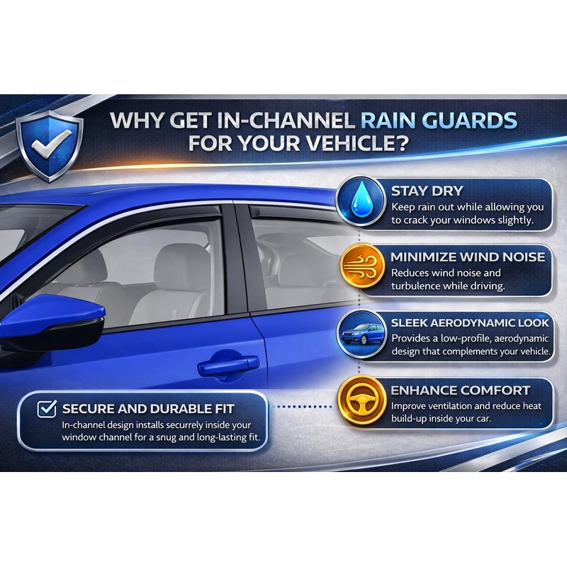 2025 2026 in-Channel Rain Guards for Toyota Camry Side Window