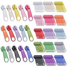 Gotetiso 120 Stück Buntes Reißverschluss Reparatur Set Reißverschluss Schieber Ersatz Nr.3 Zipperschieber Fix Reissverschluss Zipper Schieberegler für Nähen Kleidung Hose Rucksäcke Gepäck 15 Farben