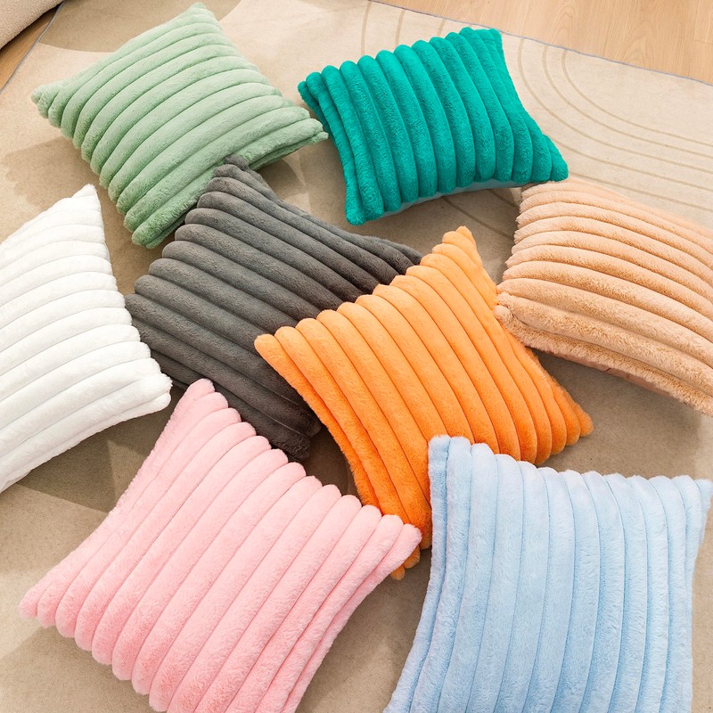 Uhomy 2 Pack Faux Fur Plush Decorative Throw Pillow Covers