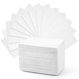 Annhua Dental Bibs Disposable Polyback Towel Patient Paper Napkin Waterproof, 3 Ply Tattoo Bib Dentist Bib Tray Covers Lap Cloths - 13" x 18"|White|Pack of 60