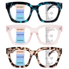 HIYANJN Progressive Reading Glasses For Women Men Oversized Blue Light Computer Readers Clear TOP Fashion Eyeglasses 2x