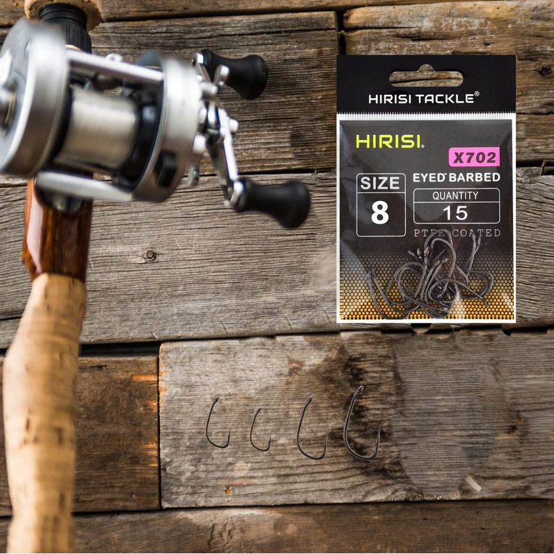 Hirisi X702 Fishing Hooks Size 8 with Barbed Hooks Carp