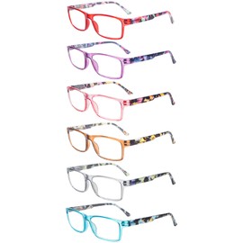 ZONLON 6 Pack Damen Lesebrillen Blaulichtfilter Brille Computerbrille mit Federscharnieren Blendfreie Lesehilfe 3.0