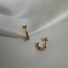Gold Plated Sterling Silver Moonstone Beaded Stud Earrings