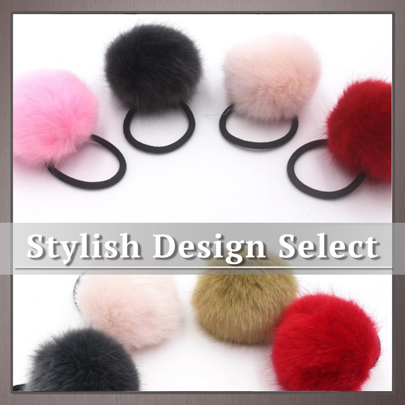 One Limitation HS002 Hair Rubber with Fur Bonbon Cute Plain