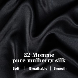 Silmer Extra Long Silk Bonnet for Sleeping – 100% Silk Sleep Cap for Women, Protects Curly Hair & Braids (Black)