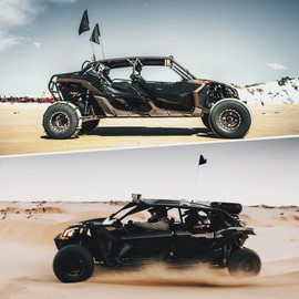 KEMIMOTO - 2 soportes de montaje de antena de bandera ajustable X3 para pilar trasero UTV compatible con Can Am Maverick X3/X3 Max Turbo DS RS RR Whip Holder