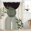 Dark Green Boho Shower Curtain 60Wx72H Black Green Modern Bohemian