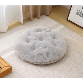 MolynnChic Large Floor Pillow Meditation Cushion Round Floor Cushions for Adults,Luxury Thick Floor Pillows for Sitting Put in Living Room Balcony Outdoor Tatami（Gray）