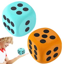 2Pcs Large Foam Dices, Giant Dices, 8cm Large Dice For Children, Dice for Children for Christmas Games Math Teaching Party Supplies（Random Color）