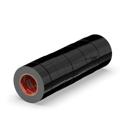 ERKO Isolierband Schwarz 10er Pack 15mm x 10m - Hochflexibles PVC Elektroisolierband - Stark klebend, Chemiebeständig, Wasserfest - Professionelles Elektrikerband für Leitungen & Kabel bis 6kV