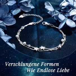 CheersLife Silver Women's Star Pearl Bracelets, Sometimes Forget You That You Are Fantastic, Inspirational Bracelet, The Birthday Gift for Friends, Daughters, Mother, Colleagues, Women, Silver