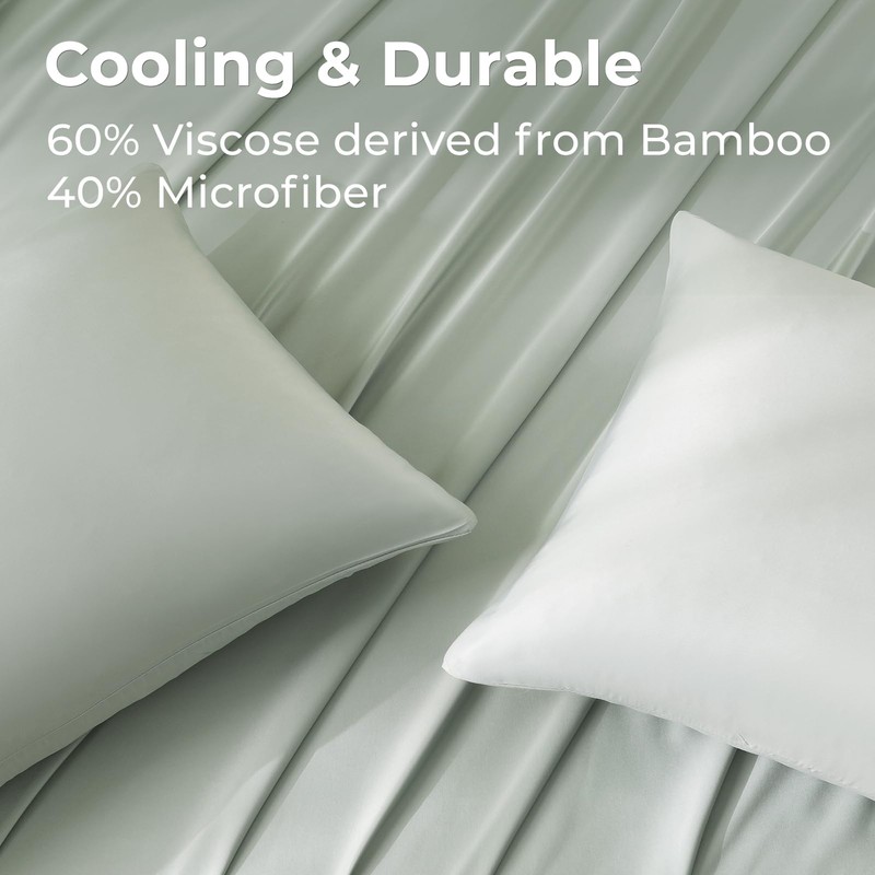 Bedlifes Queen Size 4-Piece Blend Rayon Derived from Bamboo Sheets