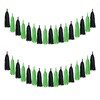 Mefuny Black Green Party Decorations 20PCS Tissue Party Banner Garland