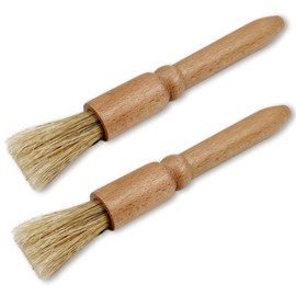 2-Pack Coffee Grinder Cleaning Brushes – Natural Bristles with Wooden Handles for Espresso Machine and Grinder Maintenance, Barista Dusting Tool for Home or Kitchen Use