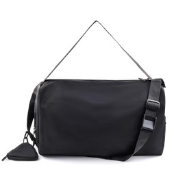 Weekender Bag – Geila Personal Item Duffel Bag with Shoes Compartment, Overnight Travel Bag, Yoga & Gym Bag (Black)