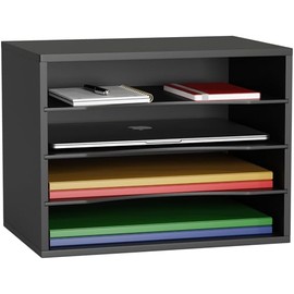 Organizador de Archivos de Escritorio de Madera, Bandeja de Cartas con Organizador de Papel y Correo con 3 Cajones Ajustables para Hogar y Oficina, Ne