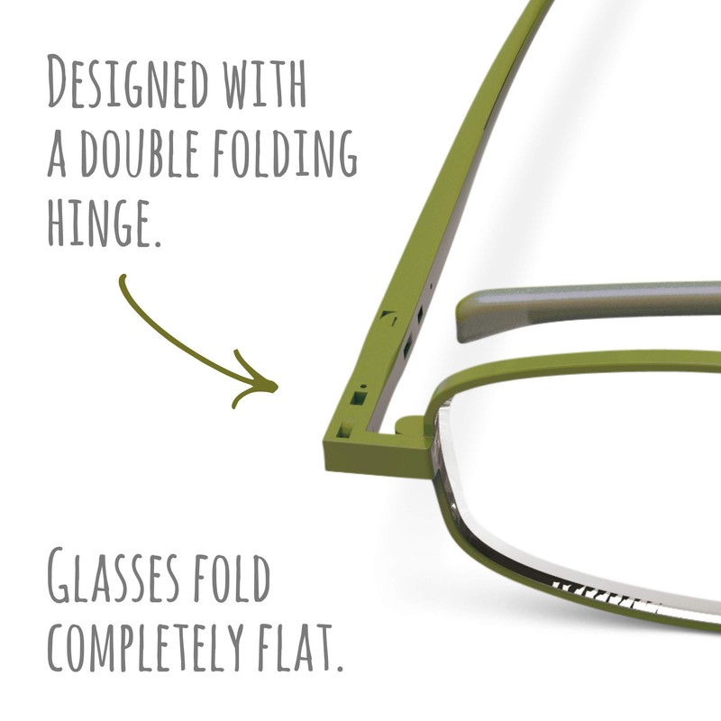 IF Compact Lenses Readers Slim Flat-Folding Unisex Reading Glasses -