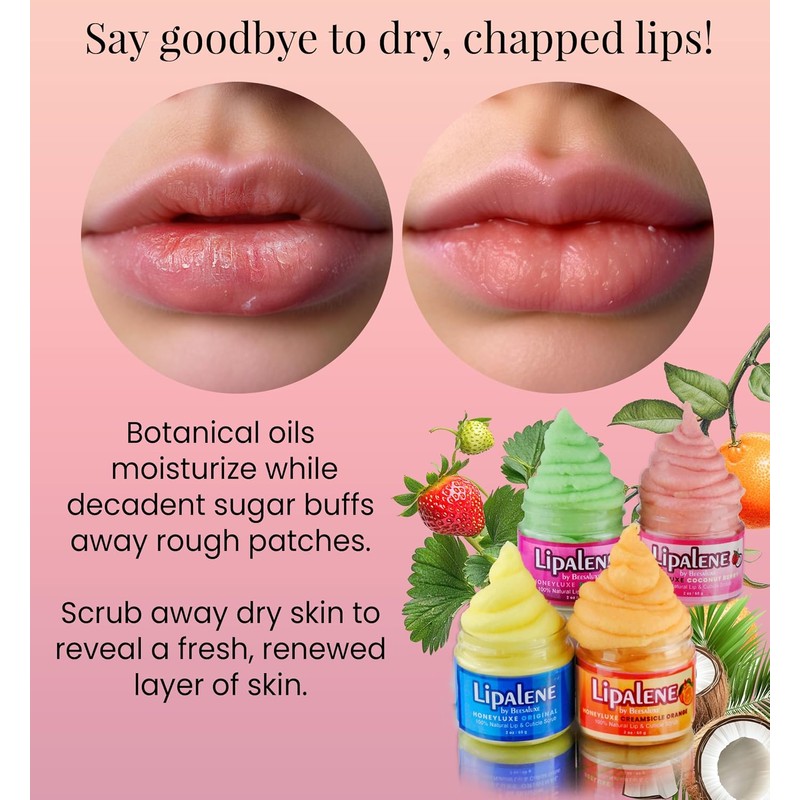 Lipalene HoneyLuxe Exfoliante para labios y cutículas 100% natural (2