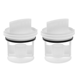 Create idea 2Pcs Washing Machine Drain Filter 647920 00647920 605010 00605010 Compatible with Bosch Compatible with Siemens Washing Machine Drain Pump Fluff Filter White